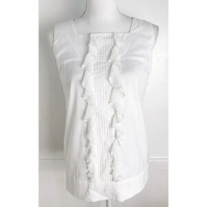 SoCa St. John • White Ruffle Tank Zipper Back